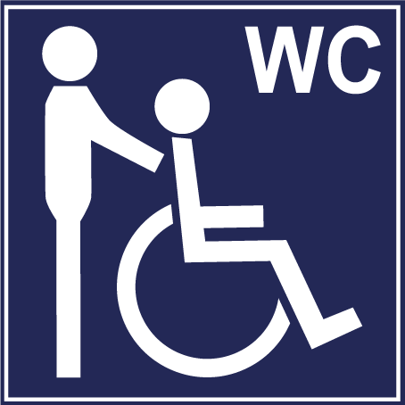 Behinderten-WC rechtsseitig anfahrbar